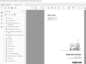 Ammann AFW 150-2 Asphalt Paver, Wheeled Workshop Manual 3016546 - PDF