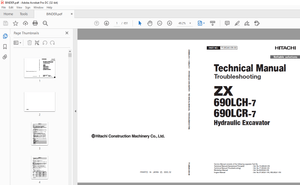Hitachi ZX 690LCH-7 690LCR-7 Hydraulic Excavator Troubleshooting Technical Manual PN:TTJBQ40 - PDF 