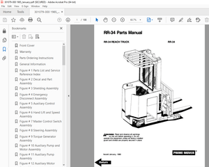 BT Prime-Mover RR-34 Reach Truck Parts Manual - PDF DOWNLOAD