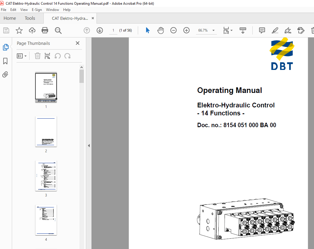 CAT Elektro-Hydraulic Control 14 Functions Operating Manual - PDF DOWNLOAD