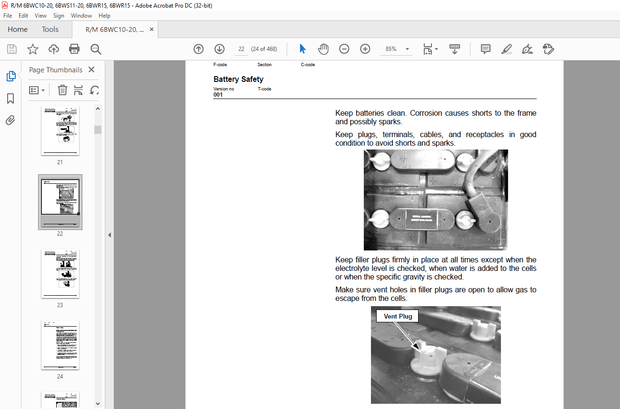 Toyota 6BWC10/15/20 6BWS11/15/20 6BWR15 Electric Walkie Lift Truck Service Manual - PDF DOWNLOAD