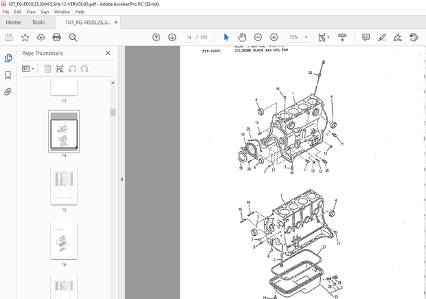 Komatsu FORKLIFT H20 GASOLINE ENGINE Parts Manual - PDF DOWNLOAD