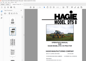 Hagie Hi-Tractor DTS 8 Sprayer Operator’s Manual 493327 – PDF DOWNLOAD