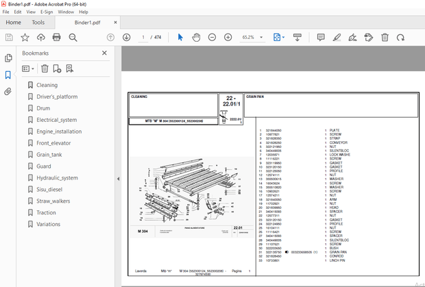 Laverda M304 Agricultural Tractor Parts Manual 552300124-552300208 – PDF DOWNLOAD