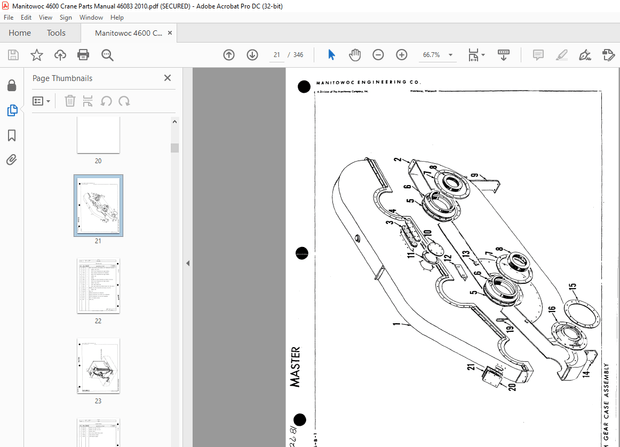 Manitowoc Crane 4600 Parts Manual 46083 PDF