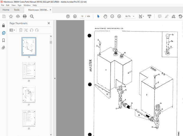 Manitowoc Traditional Crane 3900W Parts Manual SN 395192 - PDF