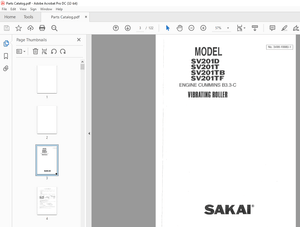 Sakai Soil Roller SV201D SV201T SV201TB SV201TF PARTS MANUAL PDF