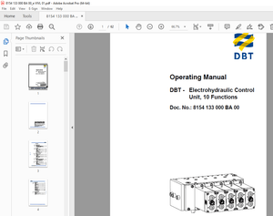 CAT DBT Electrohydraulic Control Unit, 10 Functions Operating Manual - PDF DOWNLOAD