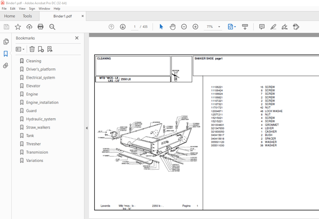 Laverda 2350 LS Agricultural Tractor Parts Manual – PDF DOWNLOAD