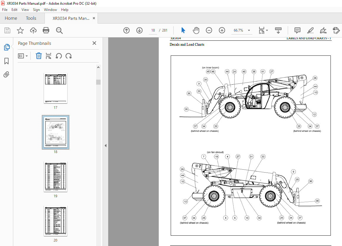 Xtreme Telehandler XR3034 Forklift Parts Manual – PDF DOWNLOAD