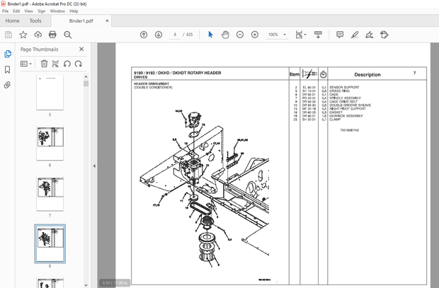 AGCO NA 9190 9192 Rotary Disc Header Repair Time Schedule Manual 79033101A  - PDF DOWNLOAD