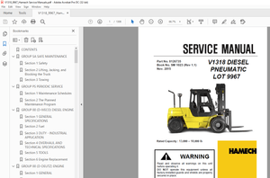 Crown Forklift V1318 DIESEL PNEUMATIC LOT 9967 Service Manual – PDF DOWNLOAD