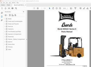 Bendi Landoll Forklift B55AC Series 6 Parts Manual F-1086-0720 – PDF DOWNLOAD