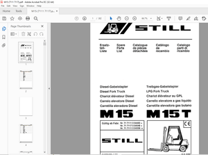 STILL STED Forklift M15 Diesel Fork Truck M15T LPG Fork Truck Spare Parts List Manual – PDF DOWNLOAD