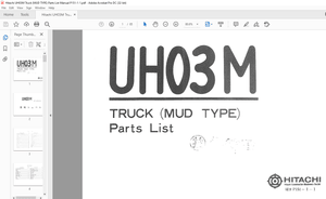 Hitachi UH03M Truck (MUD TYPE) Parts List Manual – PDF DOWNLOAD