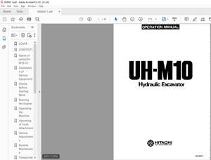 Hitachi Hydraulic Excavator UH-M10 Operation Manual(800-1) – PDF DOWNLOAD