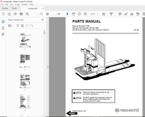 BT Prime-Mover HX 80 Electric Low Lift Pallet Truck Parts Manual - PDF DOWNLOAD