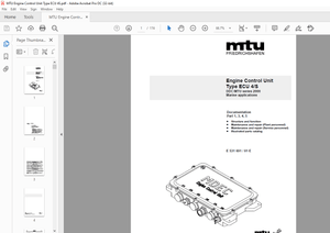 MTU Engine Control Unit ECU 4S DDC MTU series 2000 Manual Operation Manual E531691-01E PDF