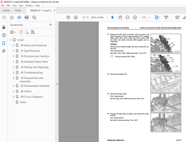 Komatsu WHEEL LOADER WA800-8E0 WA900-8E0SERVICE REPAIR WORKSHOP MANUALlSEN06751-14 PDF DOWNLOAD