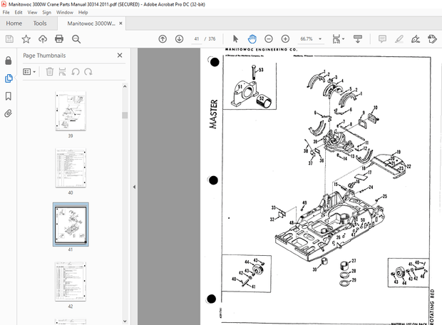 Manitowoc Traditional Crane 3000W Parts Manual SN 30314 – PDF DOWNLOAD
