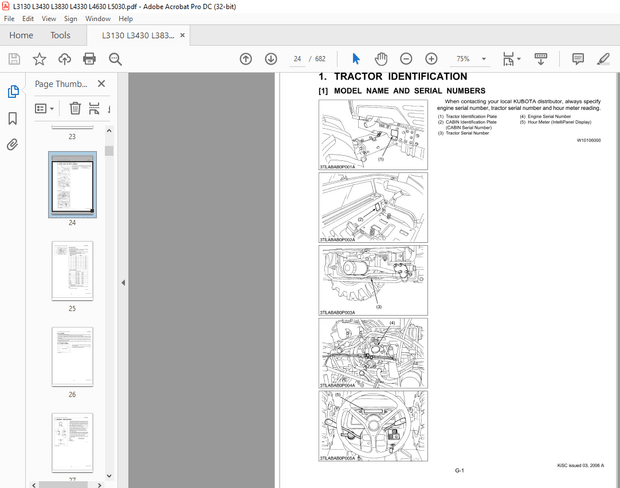 Kubota Tractor L3130 L3430 L3830 L4330 L4630 L5030 Workshop Manual – PDF DOWNLOAD