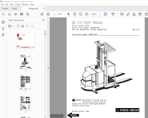 BT Prime-Mover OE-15C Electric Order Selector Parts Manual - PDF DOWNLOAD
