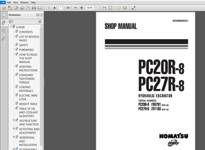 Komatsu PC20R-8 PC27R-8 Hydraulic Excavator Shop Manual WEBM000201 – PDF DOWNLOAD