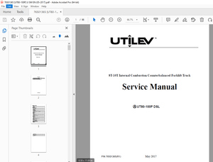 UTILEV UT80-100P DSL 8T-10T Internal Combustion Forklift Truck Service Manual PDF