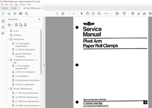 Cascade Pivot Arm Paper Roll Clamps Service Manual - PDF DOWNLOAD