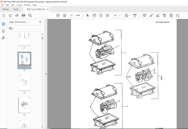 Reo Truck TM 9-2320-209-34P Army Technical Manual - PDF DOWNLOAD