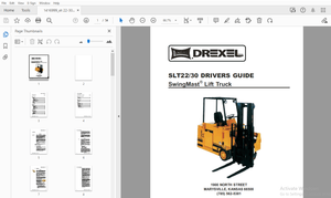 Drexel SwingMast Lift Truck SLT22 30 DRIVERS GUIDE MANUAL 1416999 – PDF DOWNLOAD