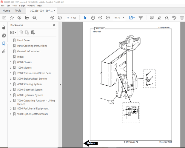 BT Prime-Mover PMX QMX Electric Low Lift Pallet Truck Parts Manual_1997 - PDF DOWNLOAD