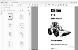 Kramer 612 Schaufellader Ersatzteilliste_106302 – PDF DOWNLOAD