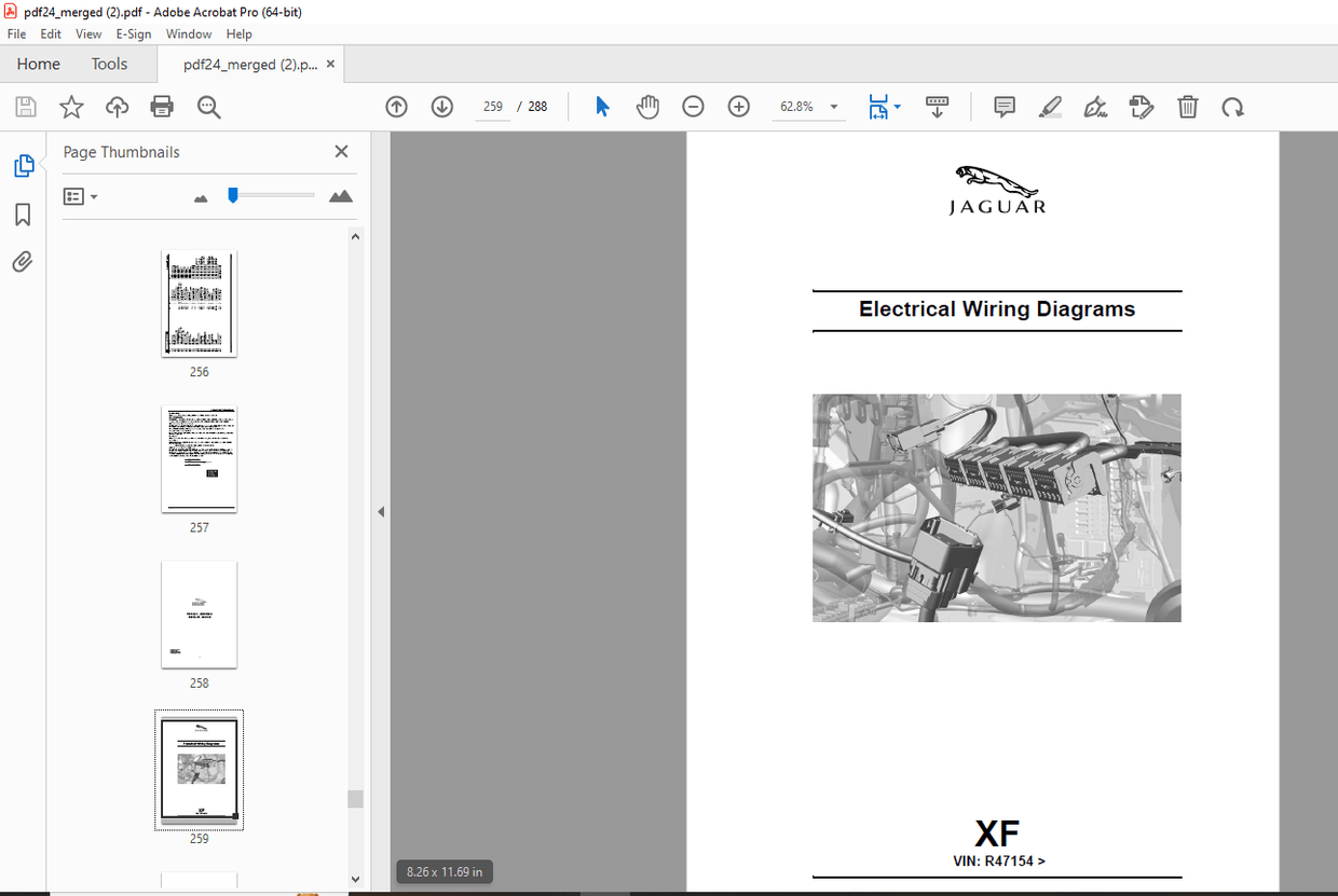 Jaguar XF Electrical Wiring Diagrams VIN:R47154 Parts Manual - PDF DOWNLOAD