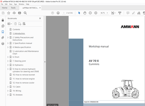 Ammann AV 70 X Tandem Roller Workshop Manual SN 4062149 - PDF