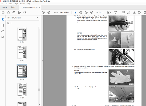 Komatsu PC360LC-11E0,PC360NLC-11E0,PC390HRD-11E0 Excavator Repair Service  Manual UENBM00491 - PDF