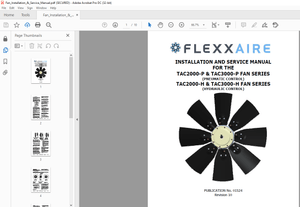 Fantuzzi Reggiane FlexxAire TAC2000-P &amp; TAC3000-P FAN SERIES INSTALLATION AND SERVICE MANUAL  