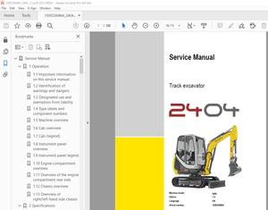 Wacker Neuson 2404 Track Excavator Service Manual 1000256964 - PDF DOWNLOAD