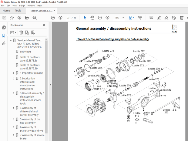 Terex Crane RT300 / RT500 (82.5878.3, 82.5879.3) Service Manual – PDF DOWNLOAD