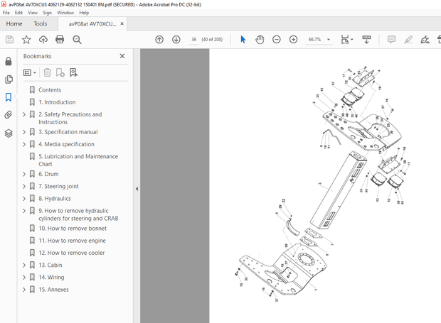 Ammann AV 70 X Tandem Roller Workshop Manual SN 4062129 - PDF