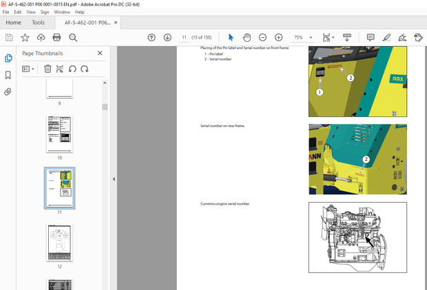 Ammann ARX 91 Tandem Roller Operating Manual 0001-0015 PDF