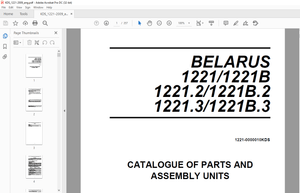 Belarus 1221 1221В 1221.2 1221В.2 1221.3 1221В.3 Tractor Parts Catalogue &amp; Assembly Manual PDF