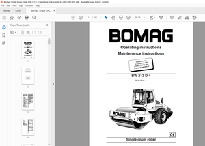 Bomag Single drum roller BW 213 D-4 Operating instructions Manual SN10158250 – PDF DOWNLOAD