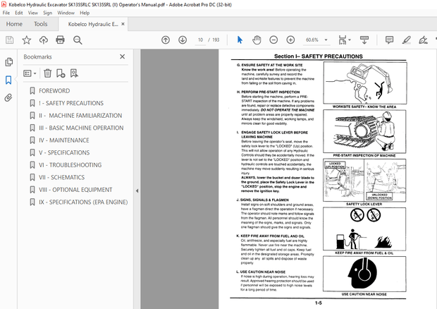 Kobelco SK135SRLC SK135SRL Hydraulic Excavator Operator’s Manual – PDF DOWNLOAD