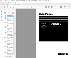 Komatsu PC18MR-5 Compact Hydraulic Excavator Shop Manual SEN06803-03 – PDF DOWNLOAD