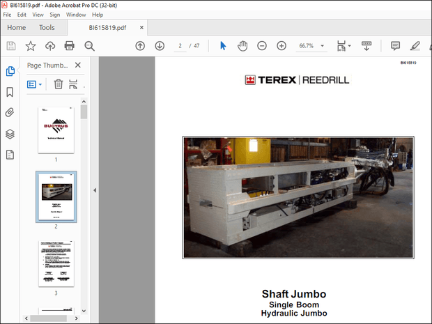 CAT Bucyrus Shaft Jumbo Single Boom Hydraulic Jumbo Operator Manual SN S08-5300 – PDF DOWNLOAD