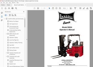Bendi Landoll Forklift B40i4 Operator’s Manual F-910-0218 –  PDF DOWNLOAD
