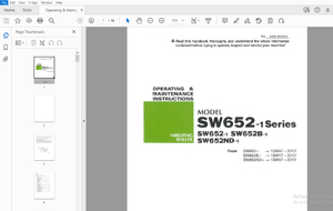 Sakai SW652-1 SW652B-1 SW652ND-1 Operation &amp; Maintenance Manual – PDF