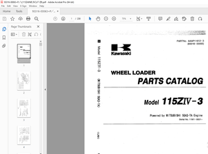 Kawasaki WHEEL LOADER 115ZIV-3 MITSUBISHI S6A3-TA Engine Parts Manual  – PDF DOWNLOAD