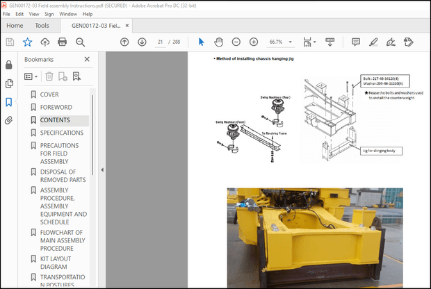 Komatsu PC2000-11 Hydraulic Excavator Field Assembly Instruction Manual GEN00172-03 – PDF DOWNLOAD